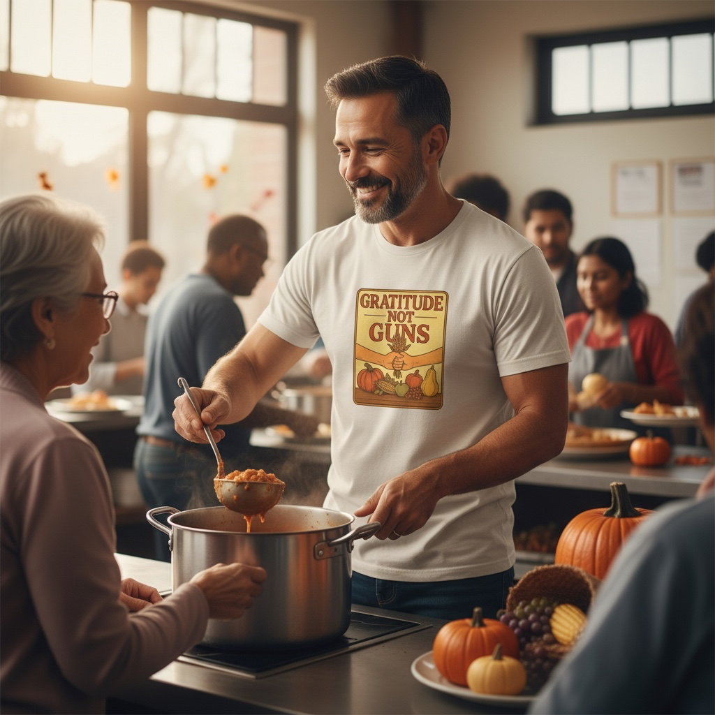 Gratitude Not Guns Thanksgiving Tee