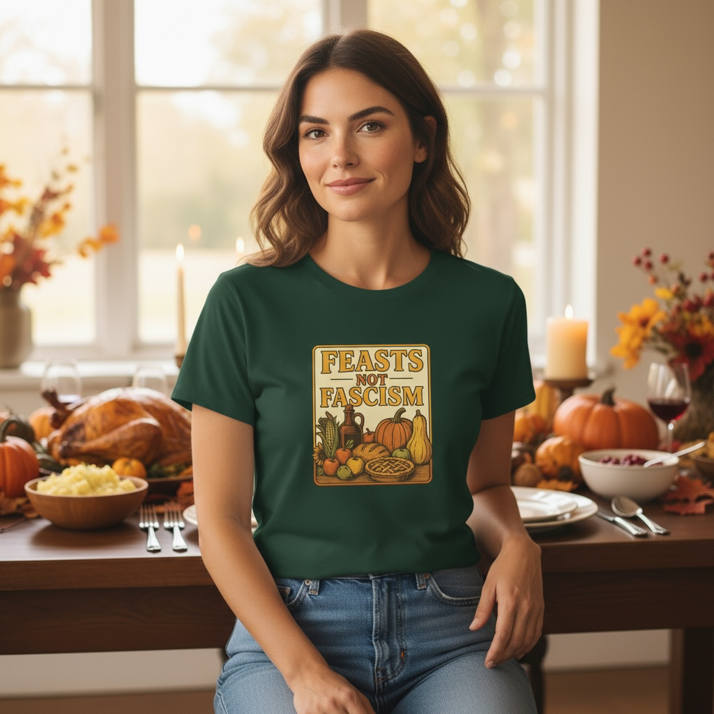 Feasts Not Fascism Thanksgiving Tee